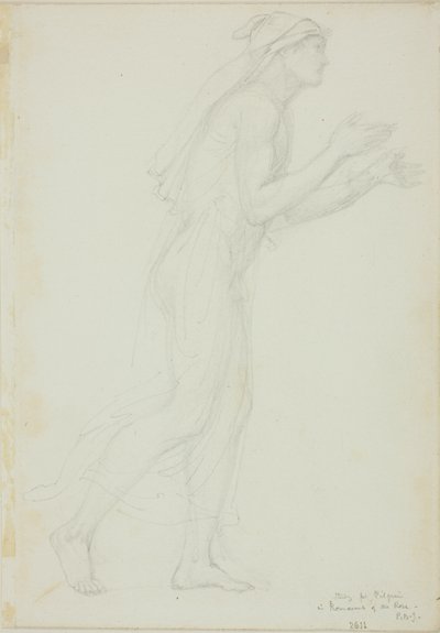 Studie for Pilgrim i Romaunt of the Rose av Sir Edward Burne Jones