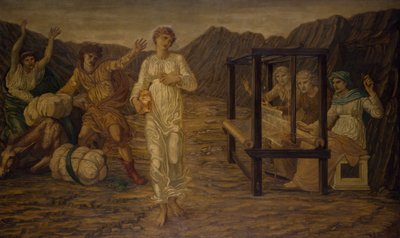 Cupid and Psyche - Palace Green Murals - Psyche satt av Venus the Task, 1881. av Sir Edward Coley Burne Jones