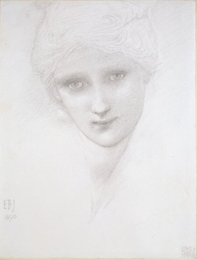 Hodet for en kvinne, 1890 av Sir Edward Coley Burne Jones