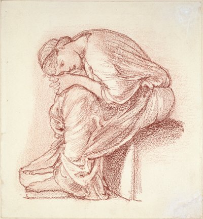 Sittende figur av en kvinne, sent på 1800-tallet av Sir Edward Coley Burne Jones