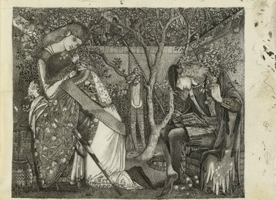 Ridderens farvel, 1858 av Sir Edward Coley Burne Jones