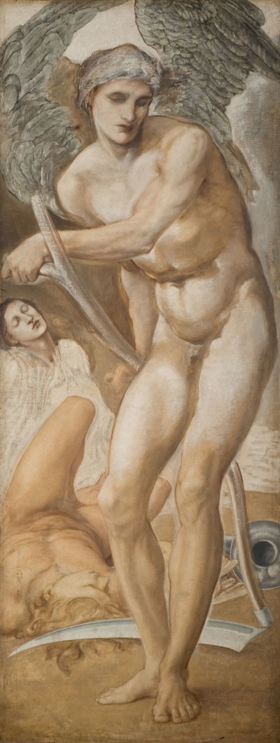 Troy Triptych - Study of Oblivion conquering Fame, 1875. av Sir Edward Coley Burne Jones