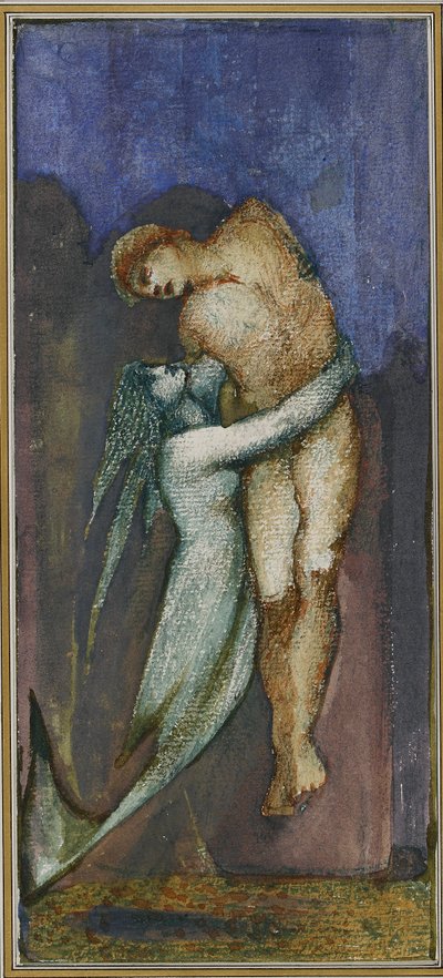 havfrue og druknet sjømann fra Album med førtiåtte tegninger, c1853-1898 av Sir Edward Coley Burne Jones