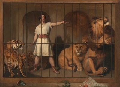 Portrett av Mr. Van Amburgh, som han dukket opp med dyrene sine på London Theatres av Sir Edwin Henry Landseer