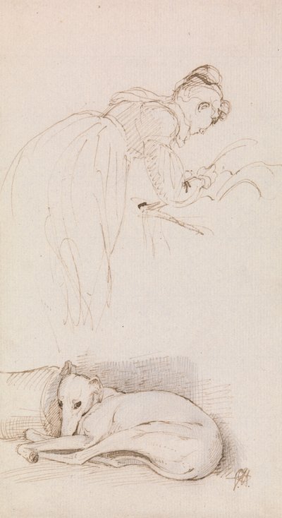 Studier av kvinne og greyhound av Sir George Hayter