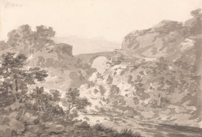 Bro over Stream, Nord-Wales av Sir George Howland Beaumont seventh Baronet