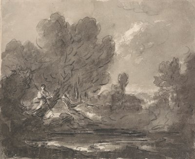 Figur i treet nær dammen av Sir George Howland Beaumont seventh Baronet