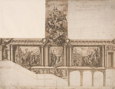 Design for takvegger og trapp av Sir James Thornhill