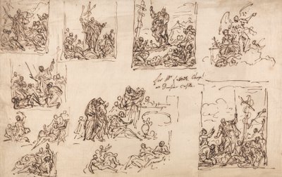 Moses and the Brazen Serpent - Design for kapellet på Dunster Castle av Sir James Thornhill