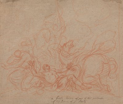 Skisse for "The Conversion of St. Paul" for Dome of St. Paul's Cathedral av Sir James Thornhill