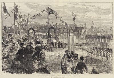 Markisen av Lorne og prinsesse Louise lander i Halifax, Nova Scotia av Sir John Charles Robinson