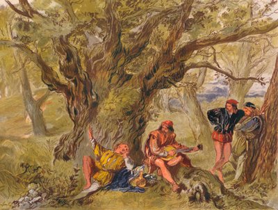 As You Like It: Act II, Scene V. Under the Greenwood Tree, sunget av Amiens, c1875 av Sir John Gilbert
