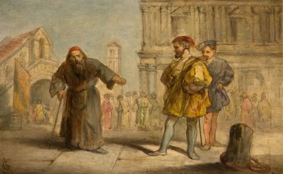 Scene fra Shakespeares The Merchant of Venice, 1865. av Sir John Gilbert