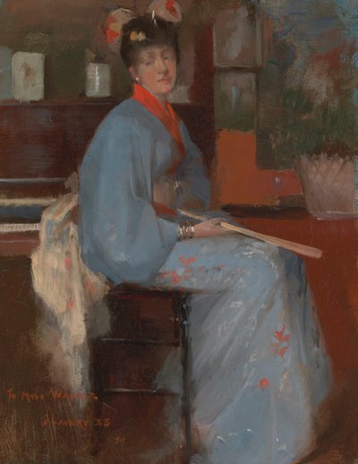 Kvinne i japansk kjole av Sir John Lavery