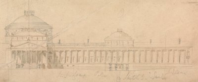 Skisse av en halvfasade for et kongelig palass, Hyde Park, London av Sir John Soane