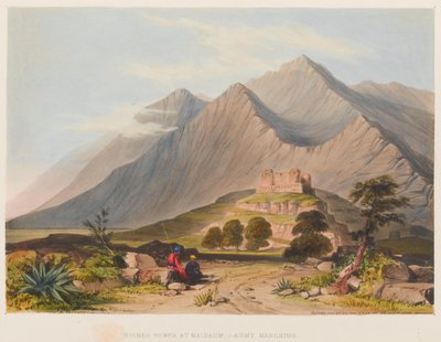 Ruinert tårn ved Maidaum Army Marching av Sir Keith A. Jackson
