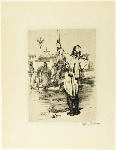 The Bowman, frontispice fra The Epic of Kings, Historier gjenfortalt fra Firdusi av Sir Lawrence Alma Tadema