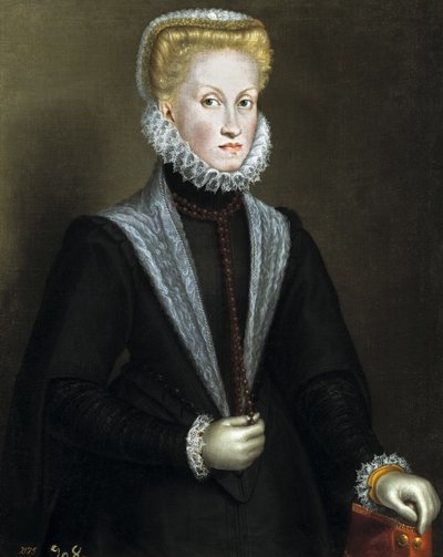 Portrett av Anna av Østerrike 1549-1580, dronningkonsort av Spania og Portugal, 1573. av Sofonisba Anguissola
