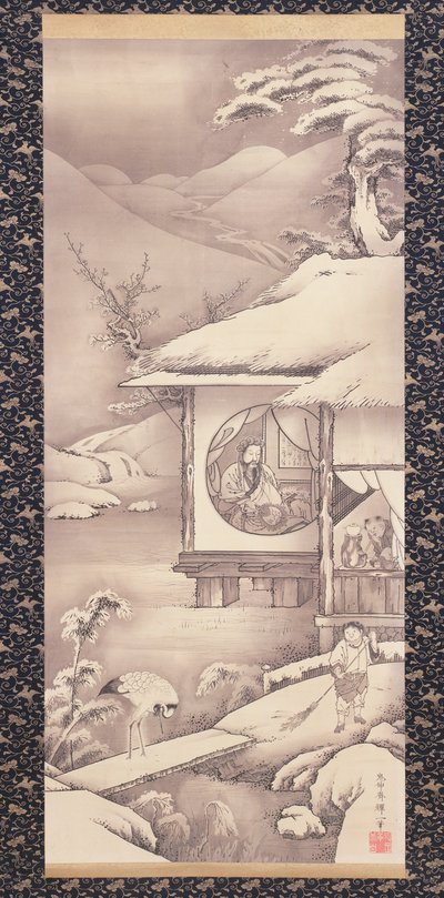 Lin Bu (Lin Hequing) ca. 1775 (blekk på papir) av Soga Shohaku