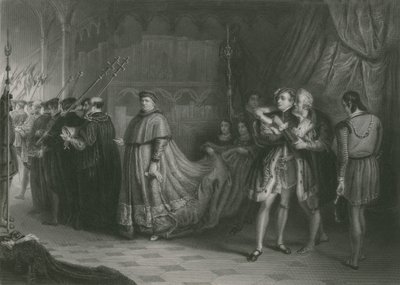 Krangelen om Wolsey og Buckingham, kong Henry VIII av Solomon Alexander Hart