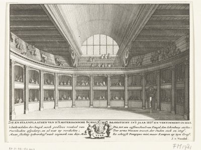 Teateret til Jacob van Campen sett fra scenen, 1658 av Solomon Savery