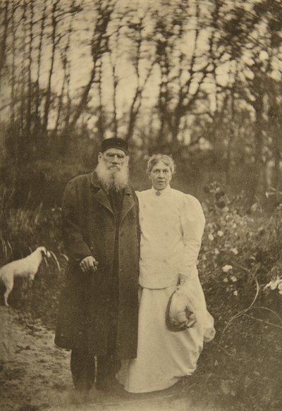 Den russiske forfatteren Leo Tolstoy og hans kone Sophia Tolstaya, Russland, 1895 av Sophia Andreevna Tolstaya