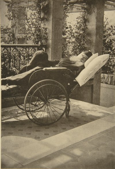 Den russiske forfatteren Leo Tolstoy kommer seg i Gaspra, Krim, Russland, 1902. av Sophia Andreevna Tolstaya