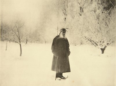 Den russiske forfatteren Leo Tolstoj tar en vintertur, 1900-tallet av Sophia Andreevna Tolstaya