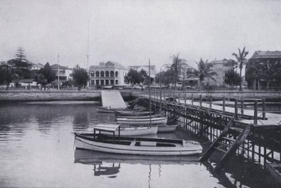 Esplanade, fra Yatch Club Jetty, Durban (s/hvitt bilde) av South African Photographer