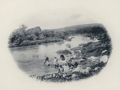 Hvordan klær vaskes i Transvaal (s/hvitt bilde) av South African Photographer