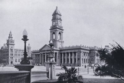Postkontor og Natal Bank, Durban (s/hvitt-bilde) av South African Photographer