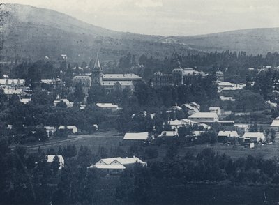 Pretoria, fugleperspektiv fra Daaspoort Hill (s/hvitt bilde) av South African Photographer