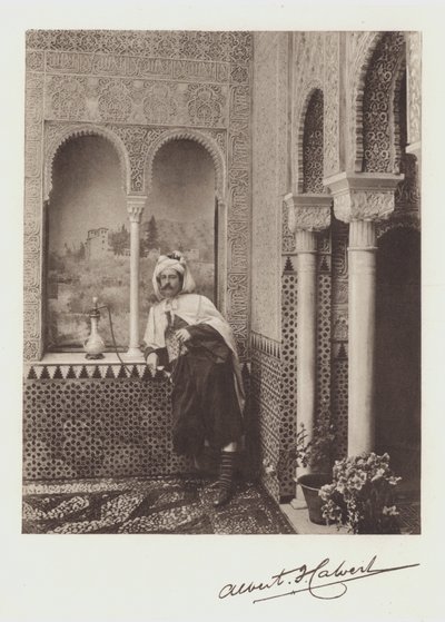 Albert F Calvert, portrett og signatur (litho-farge) av Spanish Photographer