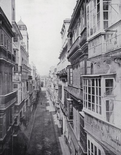 Ancha-gaten, Cadiz (s/h-bilde) av Spanish Photographer