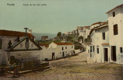 Fontenen med de åtte tutene, Ronda, Spania (fargebilde) av Spanish Photographer