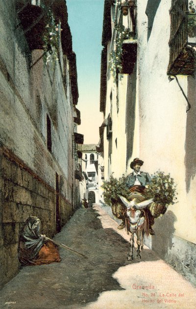 Granada, Glass Oven Street, Spania (fargebilde) av Spanish Photographer