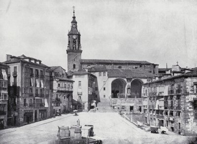 Plaza De La Constitucion, Vitoria (s/hvitt-bilde) av Spanish Photographer