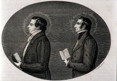 (LtoR) Joseph Smith (1805-44) grunnlegger av Mormonkirken og hans bror Hyrum, fra 