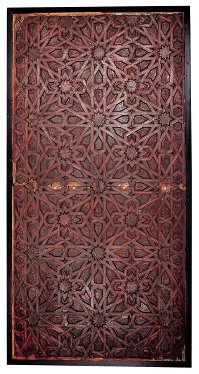 Et Mudejar geometrisk tak, Sør-Spania, sannsynligvis Sevilla (malt tre) av Spanish School