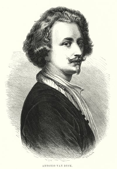 Anthony van Dyck , flamsk kunstner (litho) av Spanish School