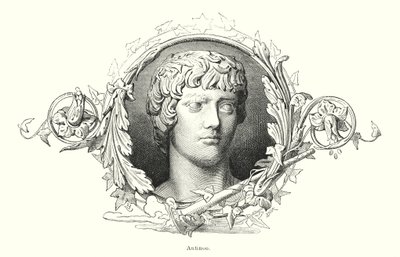 Antinøs, bitnisk gresk ungdom og favoritt til den romerske keiseren Hadrian (litho) av Spanish School