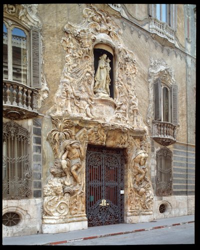 Rokokkostunst: Utsikt over Marques de Dos Aguas-palasset av Spanish School