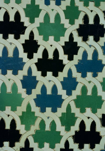 Azulejos-fliser fra tronen til sultanene fra Patio de las Doncellas (fajanse) av Spanish School