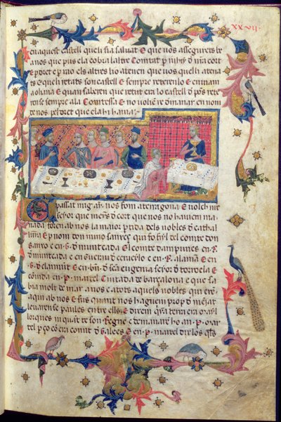 Bankett gitt av far Martell for James I (1208-76) i Tarragona i 1228 der erobringen av Balearene ble avtalt, fra 