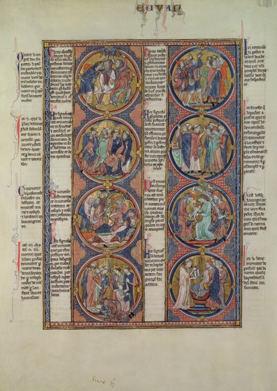 Moralisert Bibel fra San Luis, Tome II, 7v av Spanish School
