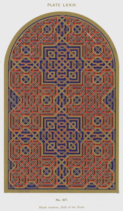 Blankt vindu, Hall of the Bark (farge litho) av Spanish School