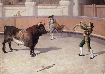 Tyrefektingsscene, 1800-tallet. av Spanish School