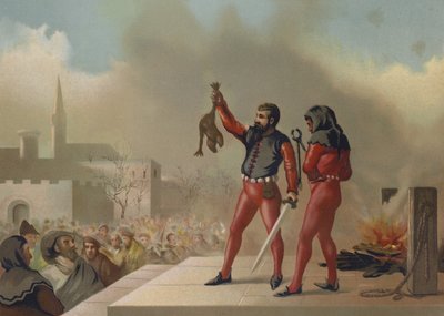 Brenning av fostre med diabolske egenskaper av Spanish School