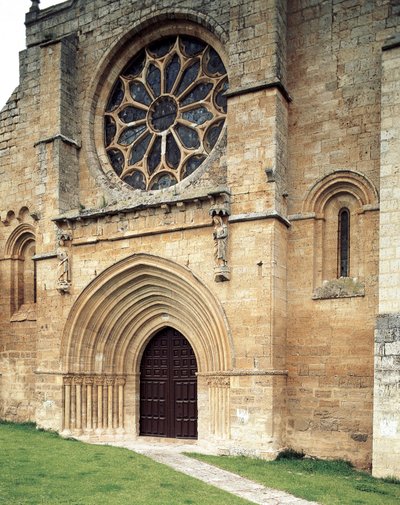 Collegiate Church of Santa Maria del Manzano, Castrojeriz, Burgos, Spania av Spanish School