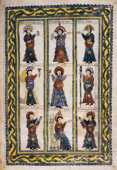 Council of Hispanic Bishops under den vestgotiske okkupasjonen mellom 506 og 679 sannsynligvis et Council of Tolede, fra Glosas Emilianenses, 992-994 (belyst manuskript) av Spanish School